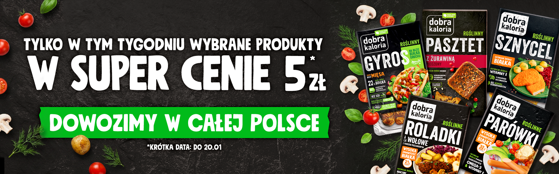 Wysyłka w całej Polsce nie-mięsa od Dobrej Kalorii